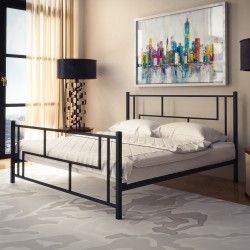 Ліжко металеве двоспальне узголів'я з чіткими строгими лініями в стилі Loft Аміс Тенеро 180х190(200), бордо/жовтий/зелений/синій/мережевий/сірий/ золото