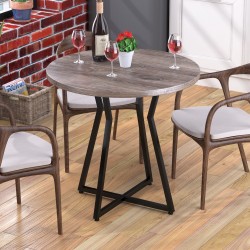 Стіл лофт кухонний круглий на металевій опорі Кейтлін Loft Design D-70 для обідньої зони Дуб Палена