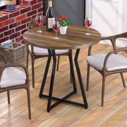 Стіл лофт кухонний круглий на металевій опорі Кейтлін Loft Design D-70 для обідньої зони Горіх Модена