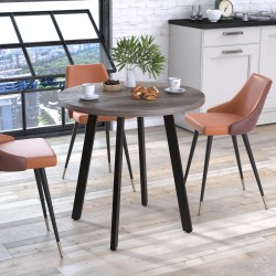 Стіл лофт кухонний круглий на металевих ніжках Лерой Loft Design D-80 у вітальню, їдальню Дуб Палена