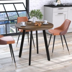 Стіл лофт кухонний круглий на металевих ніжках Лерой Loft Design D-80 у вітальню, їдальню Горіх Модена