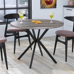Стіл лофт кухонний круглий метровий Лерой Loft Design D-100 у вітальню, їдальню, обідню зону Дуб Палена
