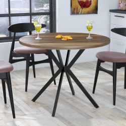 Стіл лофт кухонний круглий метровий Лерой Loft Design D-100 у вітальню, їдальню зону Горіх Модена