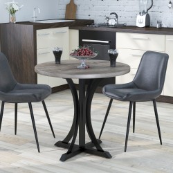 Стіл лофт кухонний круглий на фігурній металевій опорі Ральф Loft Design D-70 для обідньої зони Дуб Палена