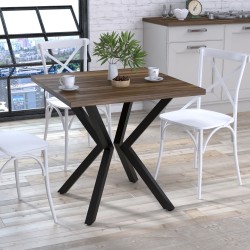 Стіл лофт кухонний обідній квадратний Кубра Loft Design 80х80 у вітальню, їдальню зону Горіх Модена