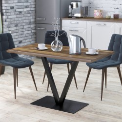 Стіл обідній на одній опорі прямокутний Вінсент Loft Design 120х65 у вітальню, їдальню, обідню зону Горіх Модена Стіл обідній на одній опорі прямокутний Вінсент Loft Design 120х65 у вітальню, їдальню, обідню зону Горіх Модена