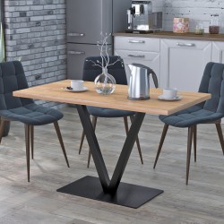 Стіл обідній на одній опорі прямокутний Вінсент Loft Design 120х65 у вітальню, їдальню, обідню зону Дуб Крафт Золотий Стіл обідній на одній опорі прямокутний Вінсент Loft Design 120х65 у вітальню, їдальню, обідню зону Дуб Крафт Золотий