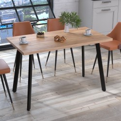 Стіл обідній на ніжках прямокутний Ленард Loft Design 120х65 у вітальню, їдальню, обідню зону Дуб Крафт Золотий Стіл обідній на ніжках прямокутний Ленард Loft Design 120х65 у вітальню, їдальню, обідню зону Дуб Крафт Золотий