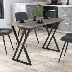 Стіл обідній на двох опорах Волес Loft Design 120х65 у вітальню, їдальню, обідню зону Дуб Палена
