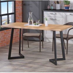 Стіл обідній на двох опорах Сільвія Loft Design 120х65 у кухню, їдальню, вітальню Дуб Крафт Золотий