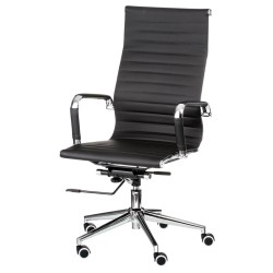 Крісло офісне тонке з високою спинкою для персоналу Solano artleather чорний Special4You, крісло Слім Крісло офісне тонке з високою спинкою для персоналу Solano artleather чорний Special4You, крісло Слім