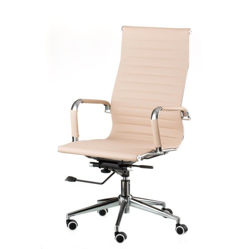 Тонке офісне крісло Solano Artleather Beige Special4You — слім-модель для робочих зон приймальних домашніх робочих місць офісів Тонке офісне крісло Solano Artleather Beige Special4You — слім-модель для робочих зон приймальних домашніх робочих місць офісів
