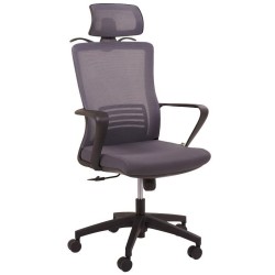 Офісне комп'ютерне крісло tilt сітчасте з підголівником Titan HR Grey/Grey для співробітників офісу AMF Офісне комп'ютерне крісло tilt сітчасте з підголівником Titan HR Grey/Grey для співробітників офісу AMF