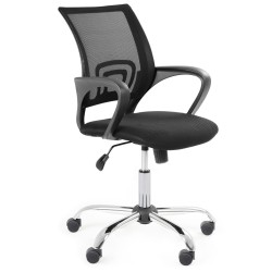 Офісне крісло для роботи Веб Хром Сітка чорна з механізмом tilt низькою спинкою для персоналу оператора AMF