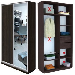 Шафи купе ламінована дсп 18 мм для одягу Фаворит Ф124 1200х450х2200/2400 у передпокій, вітальню, спальню ДОМ Шафи купе ламінована дсп 18 мм для одягу Фаворит Ф124 1200х450х2200/2400 у передпокій, вітальню, спальню ДОМ