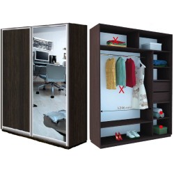 Сучасна довга шафа-купе 1800х600х2200/2400 зі штангою, полицями та шухлядами Фаворит Ф186 ДОМ