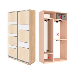 Пряма шафа-купе 1600х450х2200/2400 Еко 164 в коридор і спальню з полицями та мікроліфтом ДОМ Пряма шафа-купе 1600х450х2200/2400 Еко 164 в коридор і спальню з полицями та мікроліфтом ДОМ