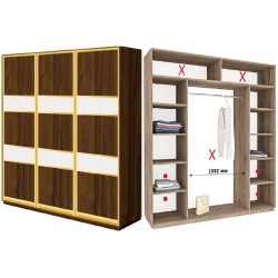Шафи-купе тридверна 2400х600х2200/2400 багатофункціональний зі штангою та полицями Новатор Н 4246 ДОМ Шафи-купе тридверна 2400х600х2200/2400 багатофункціональний зі штангою та полицями Новатор Н 4246 ДОМ