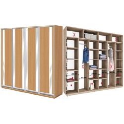 Шафа-купе 4-дверний гардероб із комбінованими фасадами 3200х600х2200/2400 Новатор Н 4336 для коридору ДОМ Шафа-купе 4-дверний гардероб із комбінованими фасадами 3200х600х2200/2400 Новатор Н 4336 для коридору ДОМ