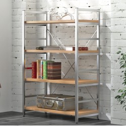 Відкритий поличний стелаж лофт офісний низький лофт L-125 NEW Loft Design Хром, Дуб Крафт Золотий Відкритий поличний стелаж лофт офісний низький лофт L-125 NEW Loft Design Хром, Дуб Крафт Золотий