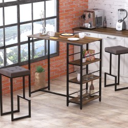 Барний стіл зі стелажем у стилі Loft Industrial для кухні BSS-110 Loft Design Горіх Модена