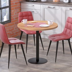 Барний обідній стіл круглий лофт для дому BS-450 D-800 Loft Design Дуб Крафт Золотий