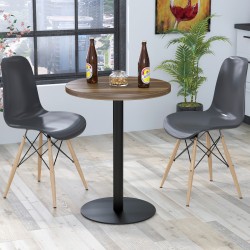 Барний обідній стіл круглий у стилі лофт BS-450 D-600 Loft Design Горіх Модена