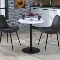 Барний обідній стіл круглий у стилі лофт BS-450 D-600 Loft Design Білий