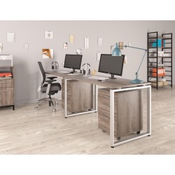 Подвійний письмовий стіл Q-135-2 без царги Loft Design Дуб Палена