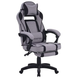 Офісне ігрове крісло VR Racer Textile Webster Сірий/чорний з висувною підставкою і регульованими підлокітниками AMF