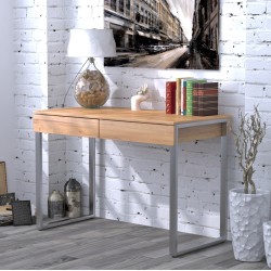 Сучасний Письмовий стіл без тумб мінімалізм L-11 Loft Design Дуб Крафт Золотой, Хром Сучасний Письмовий стіл без тумб мінімалізм L-11 Loft Design Дуб Крафт Золотой, Хром