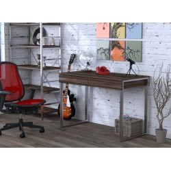 Сучасний Письмовий стіл без тумб мінімалізм L-11 Loft Design Горіх Модена, Хром Сучасний Письмовий стіл без тумб мінімалізм L-11 Loft Design Горіх Модена, Хром