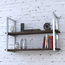 Полиця відкрита навісна настінна лофт PL-2-18 Loft Design Горіх Модена, 112 см Полиця відкрита навісна настінна лофт PL-2-18 Loft Design Горіх Модена, 112 см