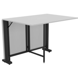 Сучасний обідній стіл-книжка для гостей Fold 2 FL2 1400 (1380/210х1000х750Н) Білий на чорному каркасі AMF