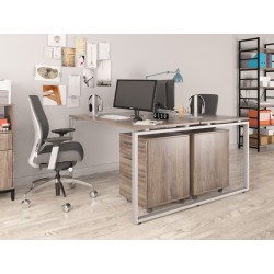 Подвійний письмовий стіл для двох Q-140 Loft Design офісний, комп'ютерний без царги