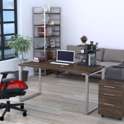Письмовий сучасний стіл мінімалізм без тумб лофт Q-160 36 мм Loft Design Горіх Модена Письмовий сучасний стіл мінімалізм без тумб лофт Q-160 36 мм Loft Design Горіх Модена