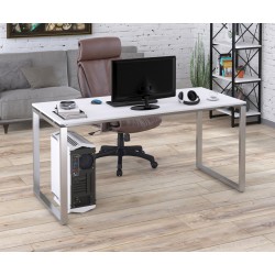 Письмовий сучасний стіл мінімалізм без тумб лофт Q-160 Loft Design 18 мм Білий Письмовий сучасний стіл мінімалізм без тумб лофт Q-160 Loft Design 18 мм Білий