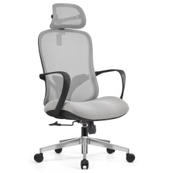 Ортопедичне офісне крісло сіре Butterfly Light Grey з регулюванням підлокітників і механізмом гойдання ErgoMix Ортопедичне офісне крісло сіре Butterfly Light Grey з регулюванням підлокітників і механізмом гойдання ErgoMix
