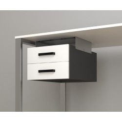 Подвійний навісний ящик для столу BX-2 сріблястий метал ДСП Білий Loft Design Подвійний навісний ящик для столу BX-2 сріблястий метал ДСП Білий Loft Design