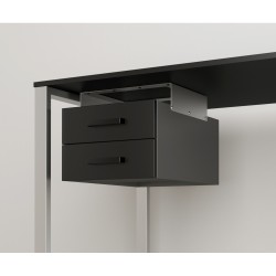 Подвійний навісний ящик для столу BX-2 сріблястий метал ДСП Чорний Loft Design Подвійний навісний ящик для столу BX-2 сріблястий метал ДСП Чорний Loft Design