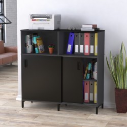Тумба офісна розсувна LS-1200-1200 каркас Антрацит фасад Чорний Loft Design Тумба офісна розсувна LS-1200-1200 каркас Антрацит фасад Чорний Loft Design