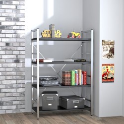 Відкритий поличний стелаж лофт офісний низький лофт L-125 NEW Хром Чорний Loft Design Відкритий поличний стелаж лофт офісний низький лофт L-125 NEW Хром Чорний Loft Design