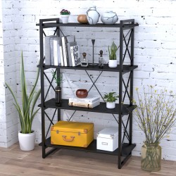 Окритий поличний стелаж у стилі лофт Скіф 4-920 Чорний Loft Design Окритий поличний стелаж у стилі лофт Скіф 4-920 Чорний Loft Design
