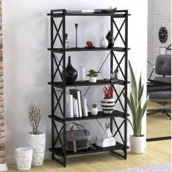Відкритий широкий стелаж у стилі лофт на 5 полиць Скіф-5-920 Чорний Loft Design Каркас чорний Відкритий широкий стелаж у стилі лофт на 5 полиць Скіф-5-920 Чорний Loft Design Каркас чорний