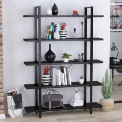 Стелаж відкритий поличний у стилі лофт Сингл 5-1350 Чорний Loft Design