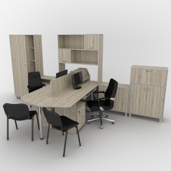 Комплект офісних меблів для працівників Open Space великий стіл і шафа для бухгалтерії та навчальних кабінетів