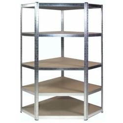 Кутовий стелаж на 5 полиць 180x90x40 Siker CGS40 без болтів для зберігання в гаражі архів склад магазин колір каркаса оцинкований Кутовий стелаж на 5 полиць 180x90x40 Siker CGS40 без болтів для зберігання в гаражі архів склад магазин колір каркаса оцинкований