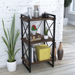 Маленький красивий відкритий Стелаж лофт Скіф-3-550 Loft Design Горіх Модена Маленький красивий відкритий Стелаж лофт Скіф-3-550 Loft Design Горіх Модена