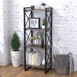 Вузький відкритий Стелаж у стилі лофт Скіф-4-550 Loft Design Дуб Палена
