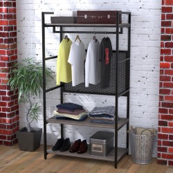 Відкритий металевий Стелаж для одягу LV-100 Loft Design Дуб Палена Відкритий металевий Стелаж для одягу LV-100 Loft Design Дуб Палена